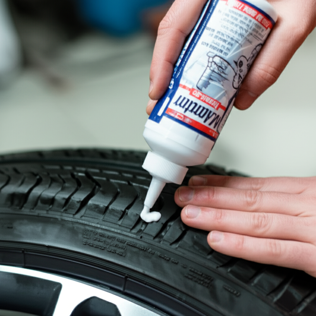 Generate a high-quality, relevant image prompt for an article about: how to make tire lubricant: Qui